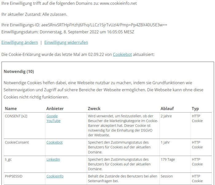 Cookie Erklärung DSGVO - Cookie Policy Generator - CookieInfo