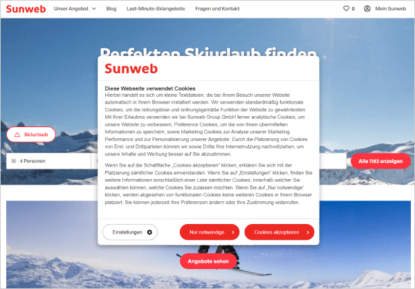 Cookie Hinweis Sunweb - CookieInfo